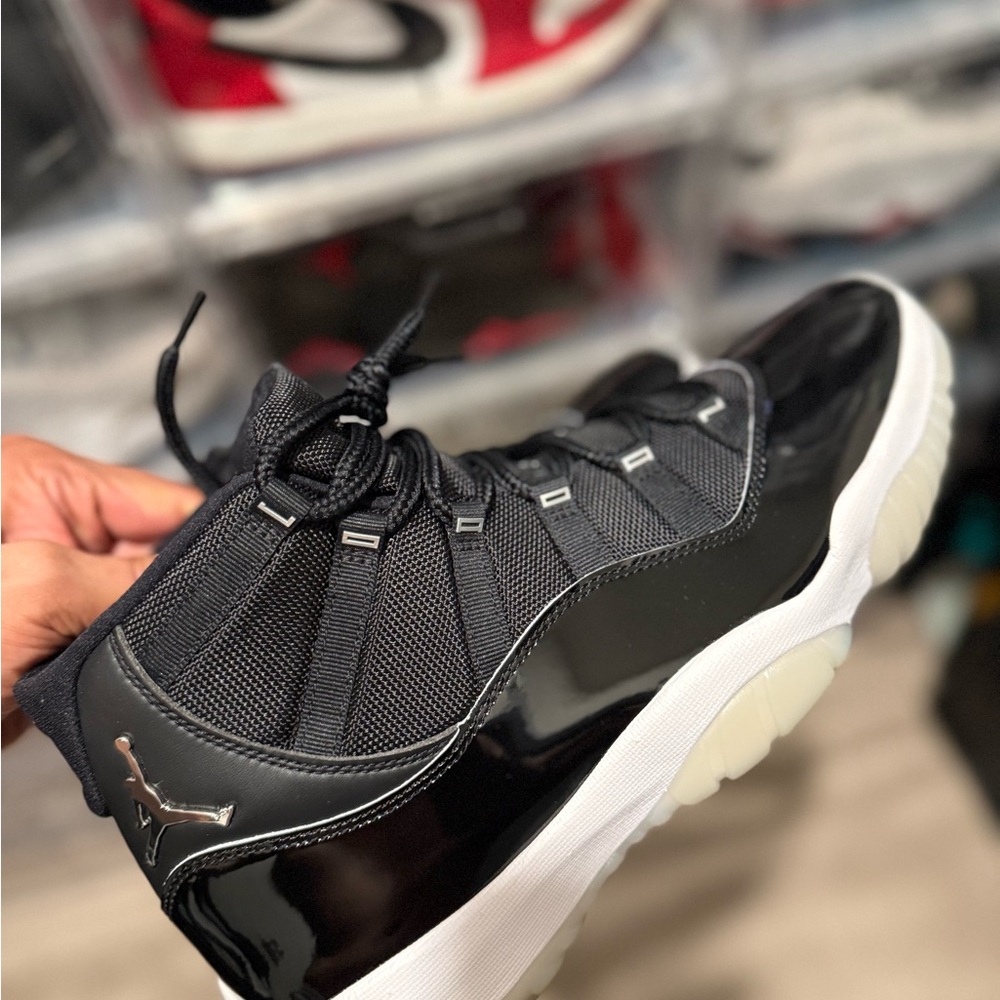 Jordan Black and Silver Men's Sneakers